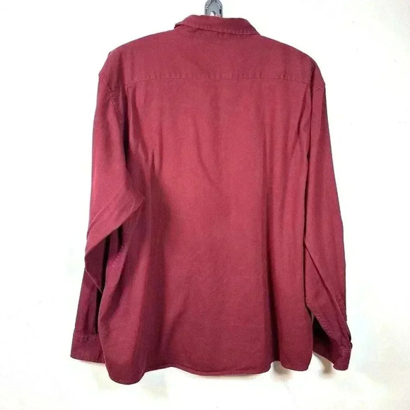 WRANGLER Men's Long Sleeve Shirt Size 3XL Button Down BURGUNDY Canvas Twill‎ Red - Picture 7 of 9